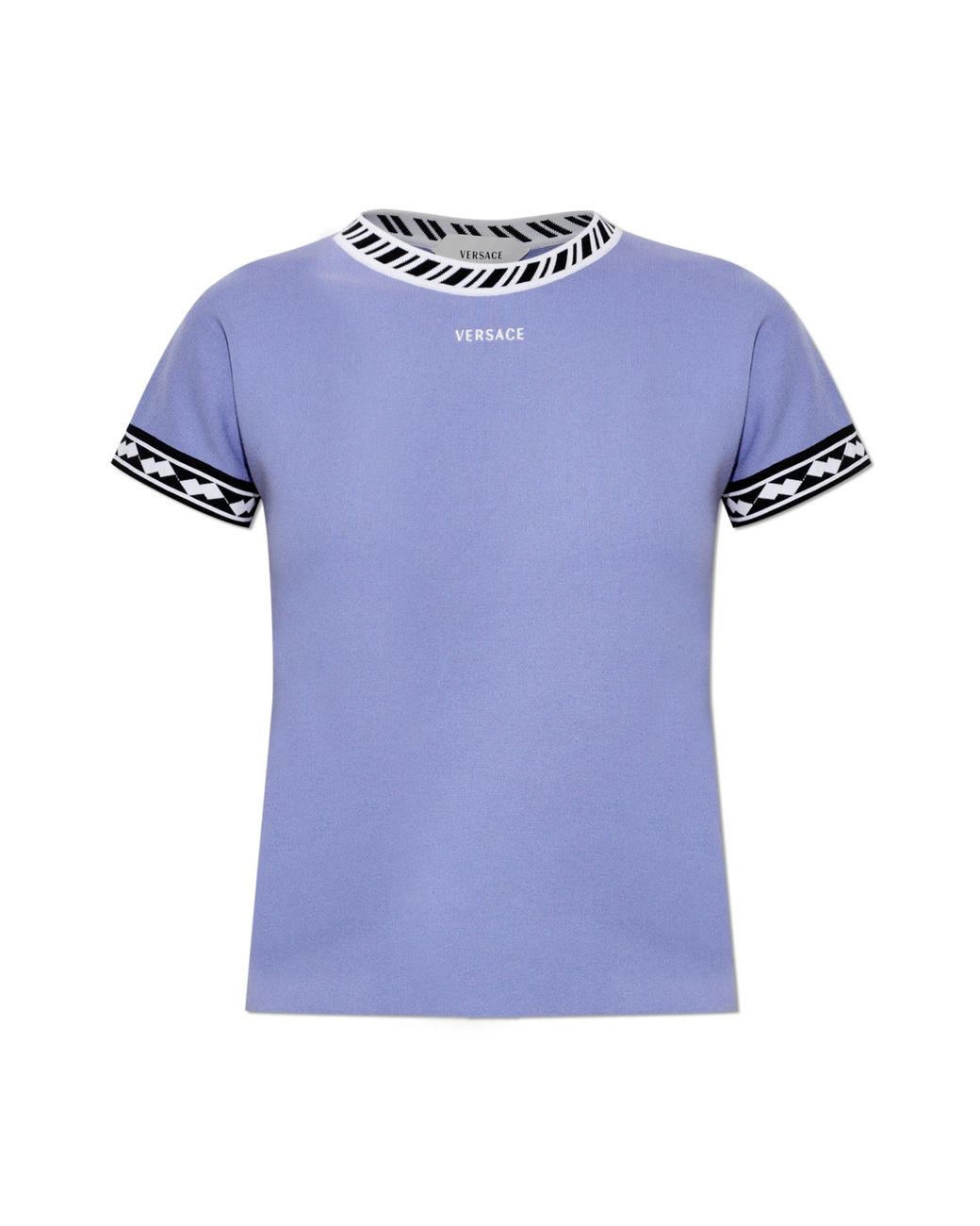 Versace Blue Top With Embroidered Logo