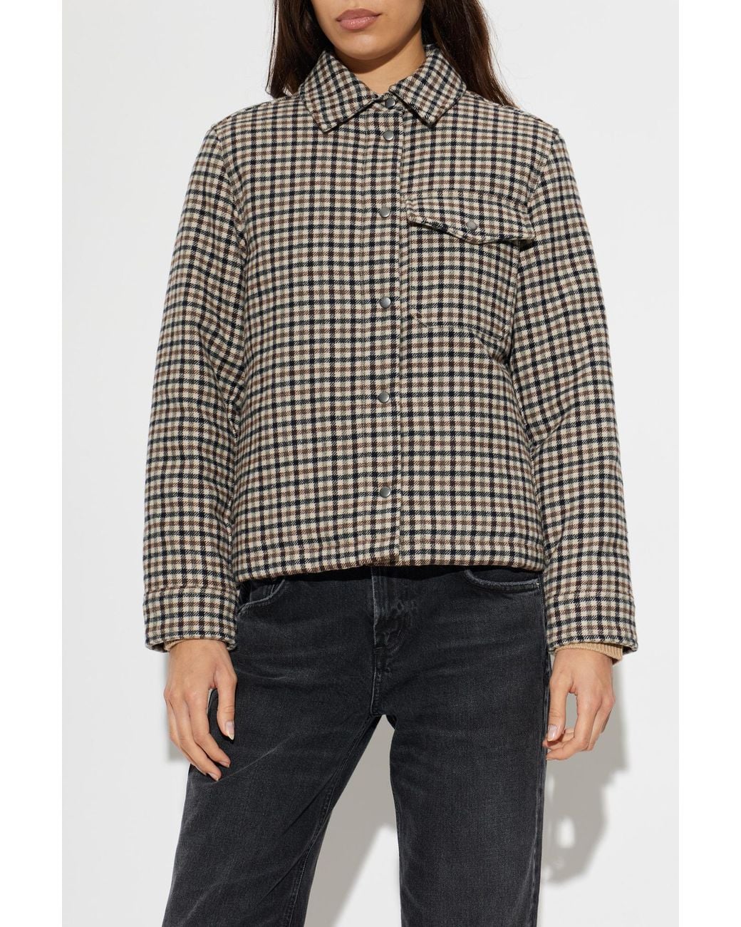 Woolrich Blue Check Down Jacket