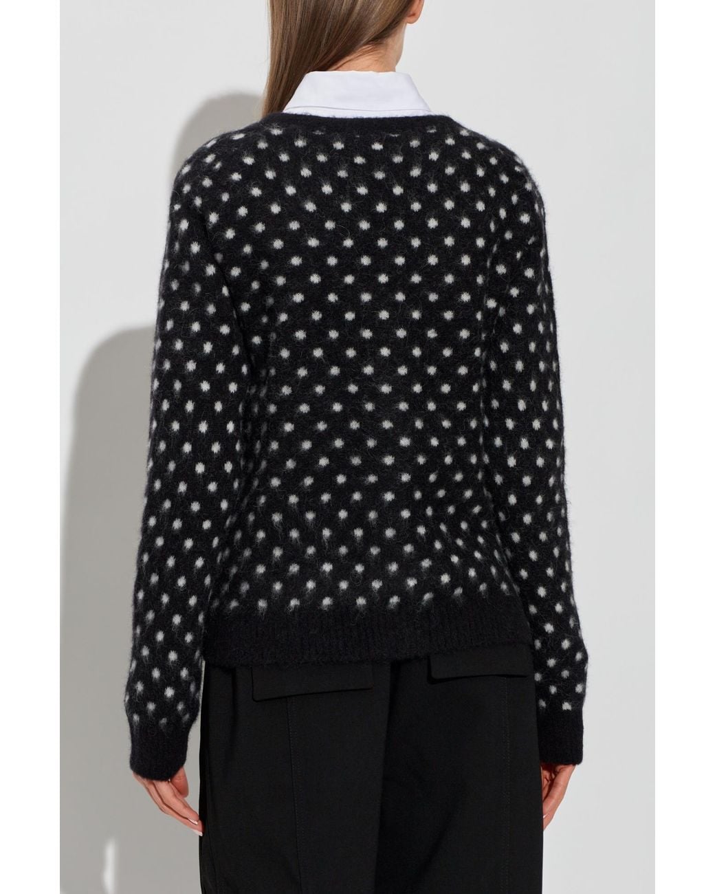 Ganni Black Polka Dot Patterned Cardigan