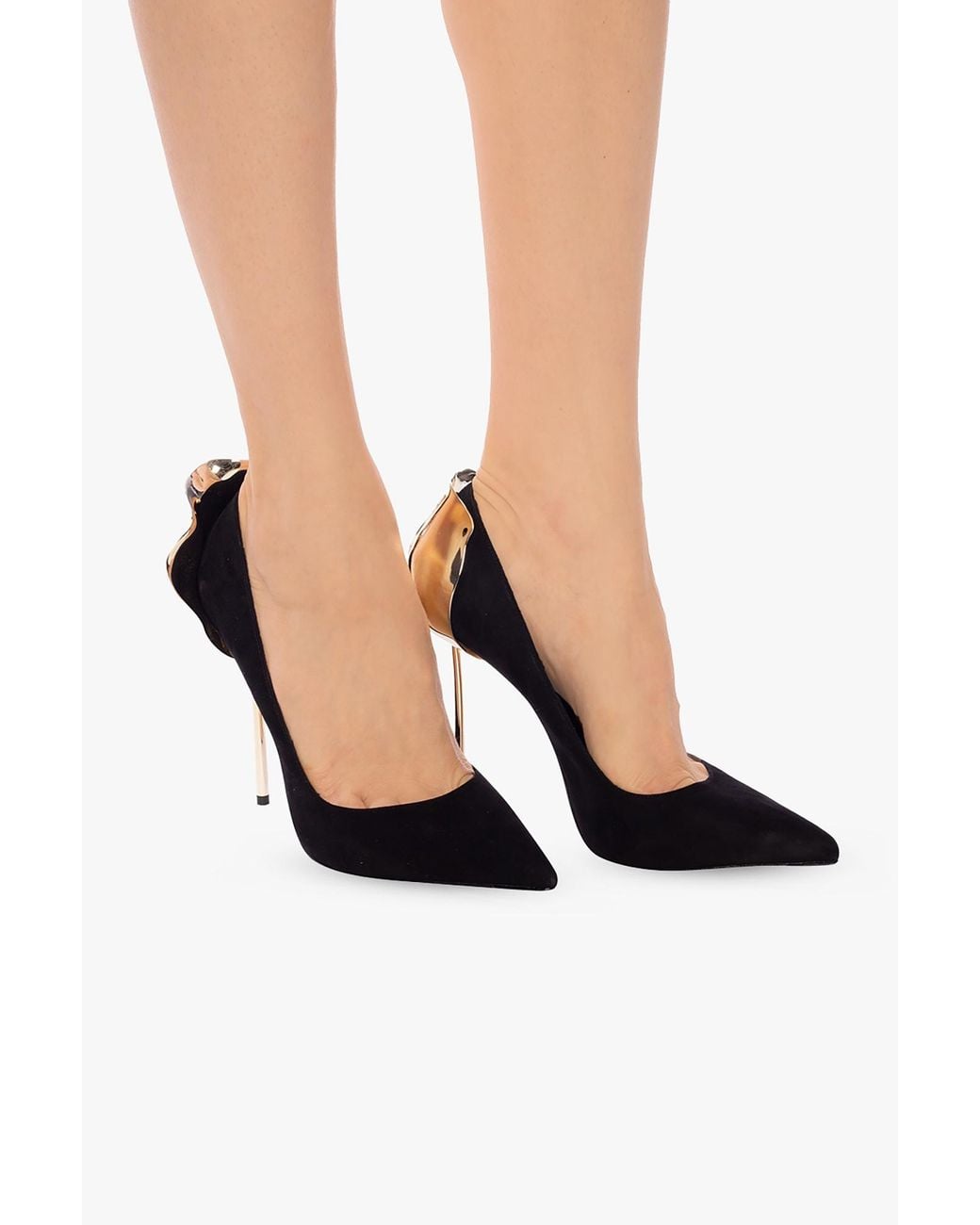 Le Silla Black Pumps With Decorative Appliqué 'Petalo'