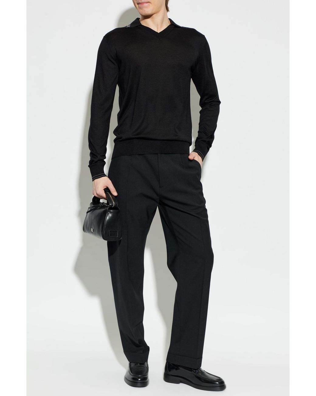 DSquared² Black Wool Trousers for men