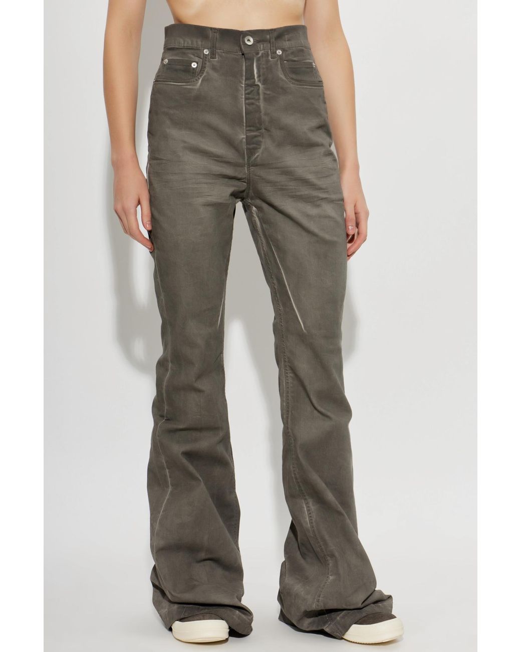 Rick Owens Gray Flared-Leg Jeans