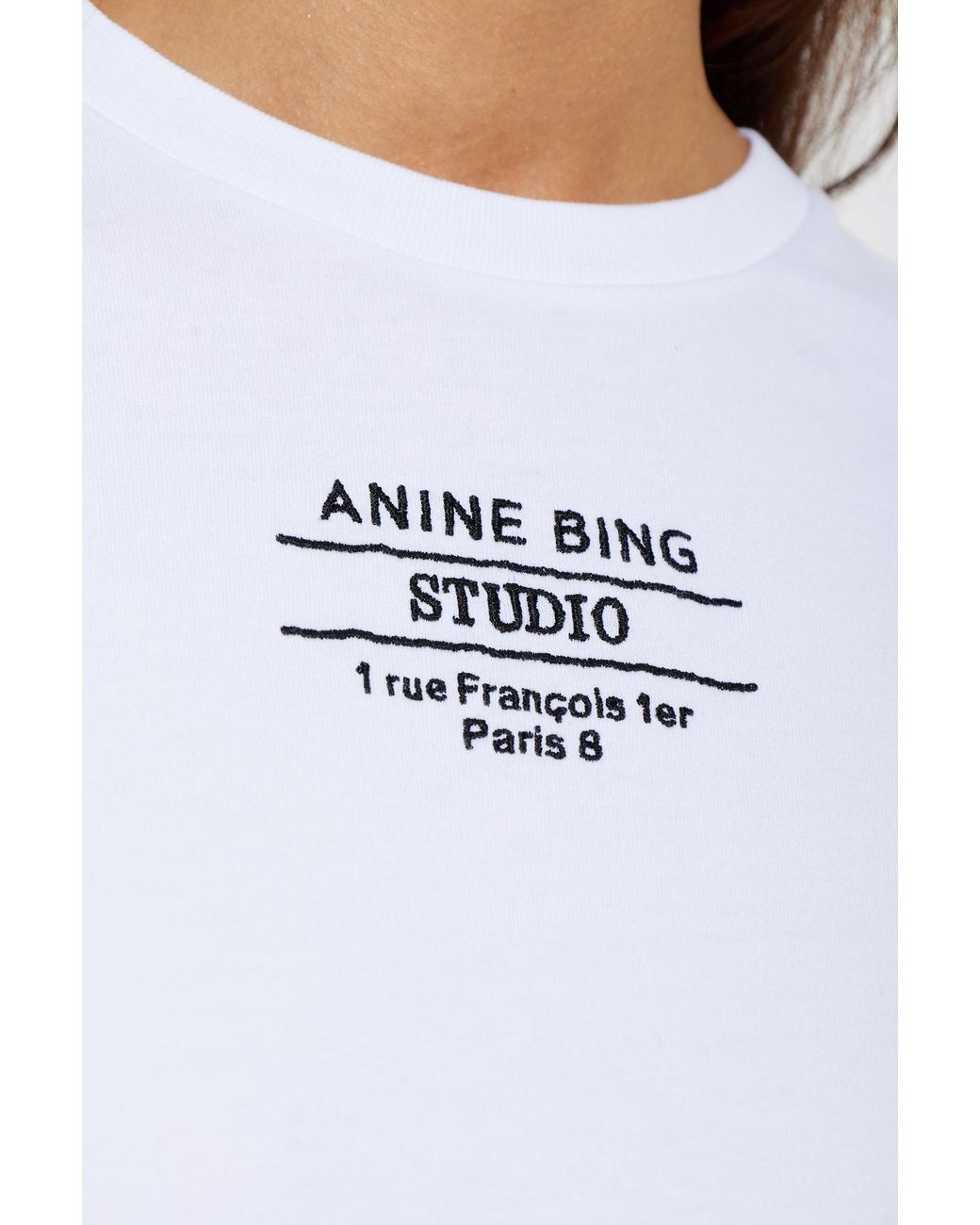 Anine Bing White T-Shirt 'Shelley'