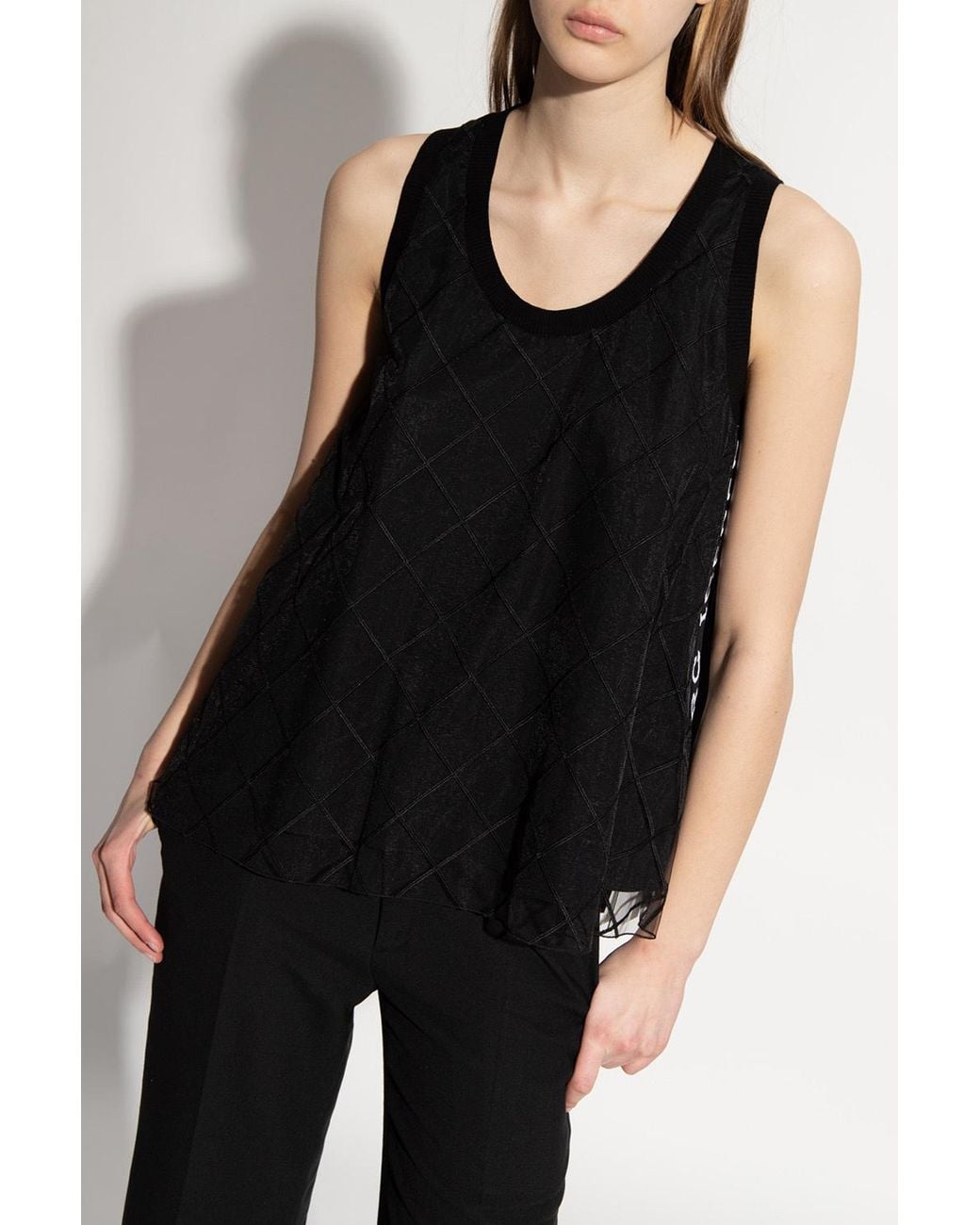 Iceberg Embroidered Tank Top in Black | Lyst