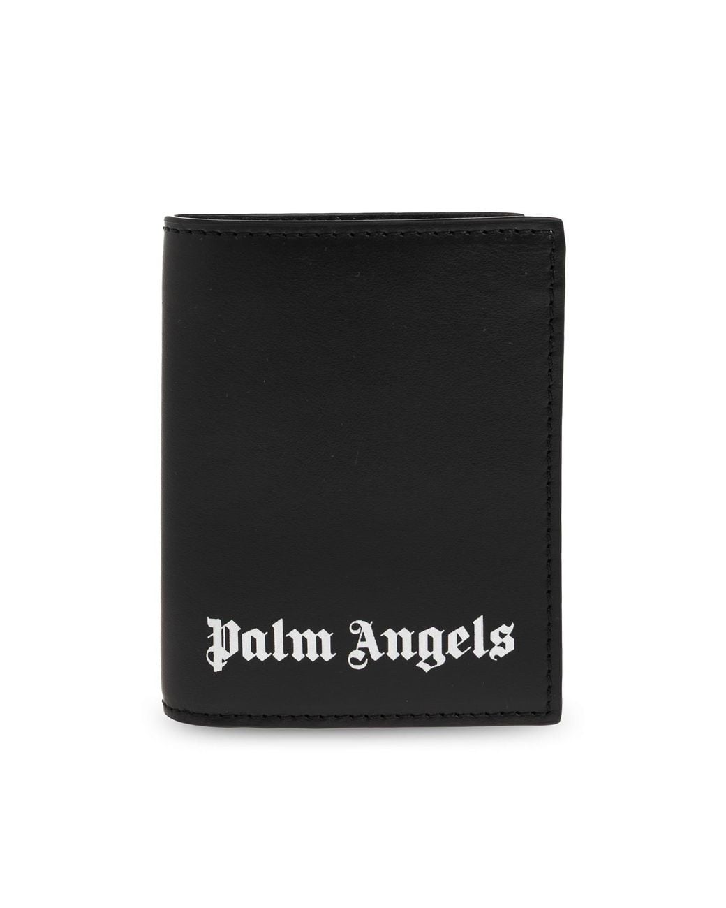 Palm Angels Black Leather Cardholder With Logo for men
