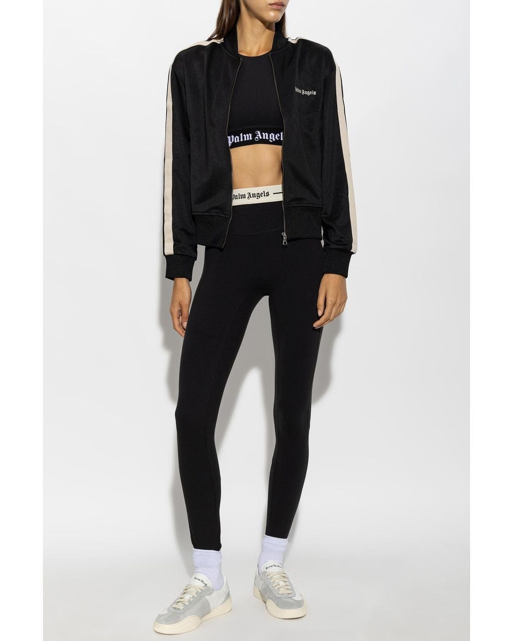 Palm Angels Black Sweatshirt With Embroidered Logo