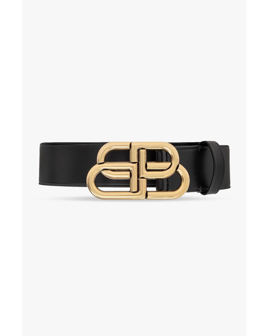 Balenciaga Black Leather Belt With Logo for men