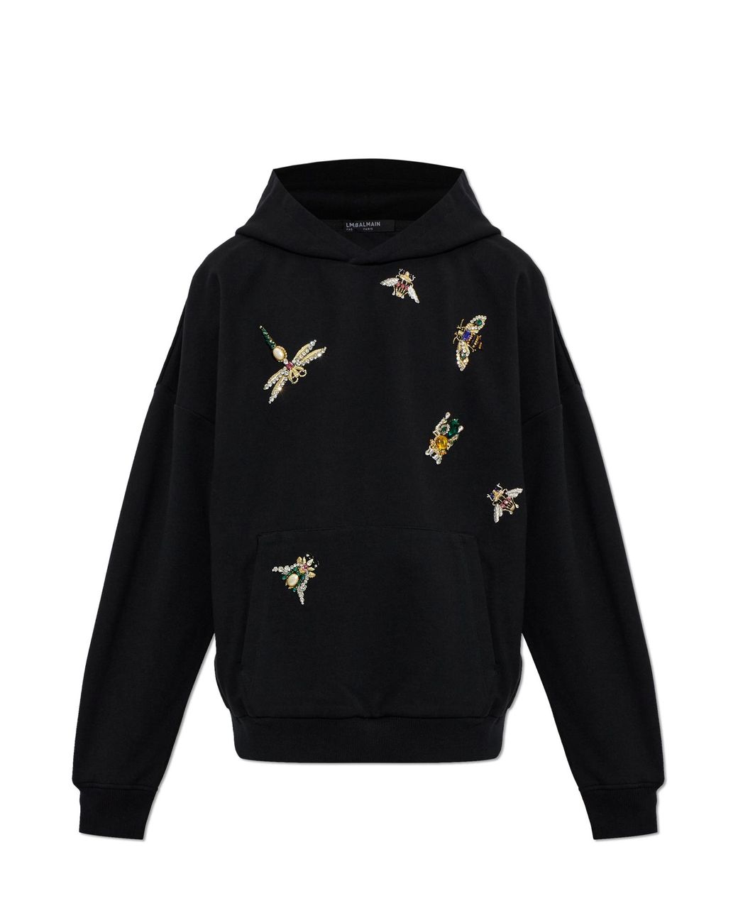 Balmain Black Sweatshirt With Appliqués for men
