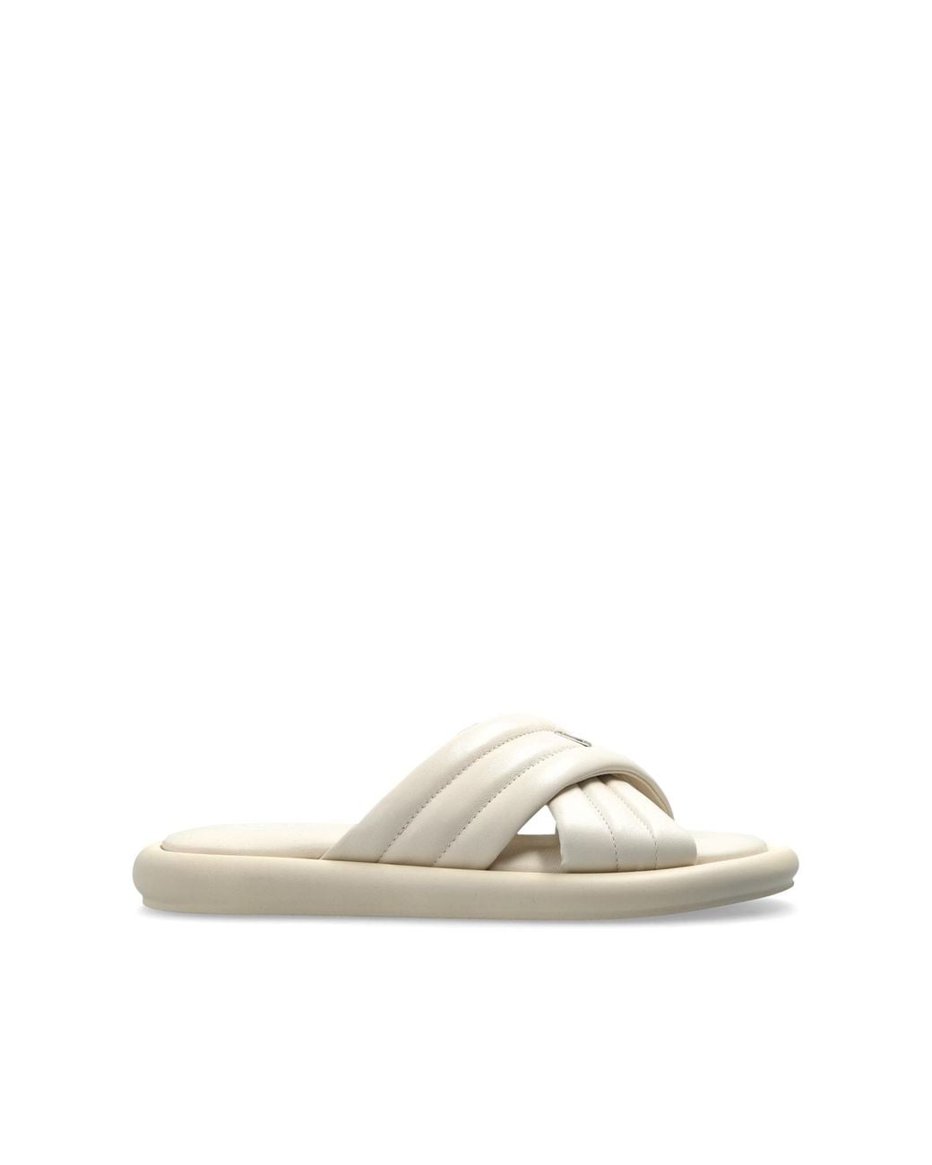 Bogner White Leather Slides 'Portofino'