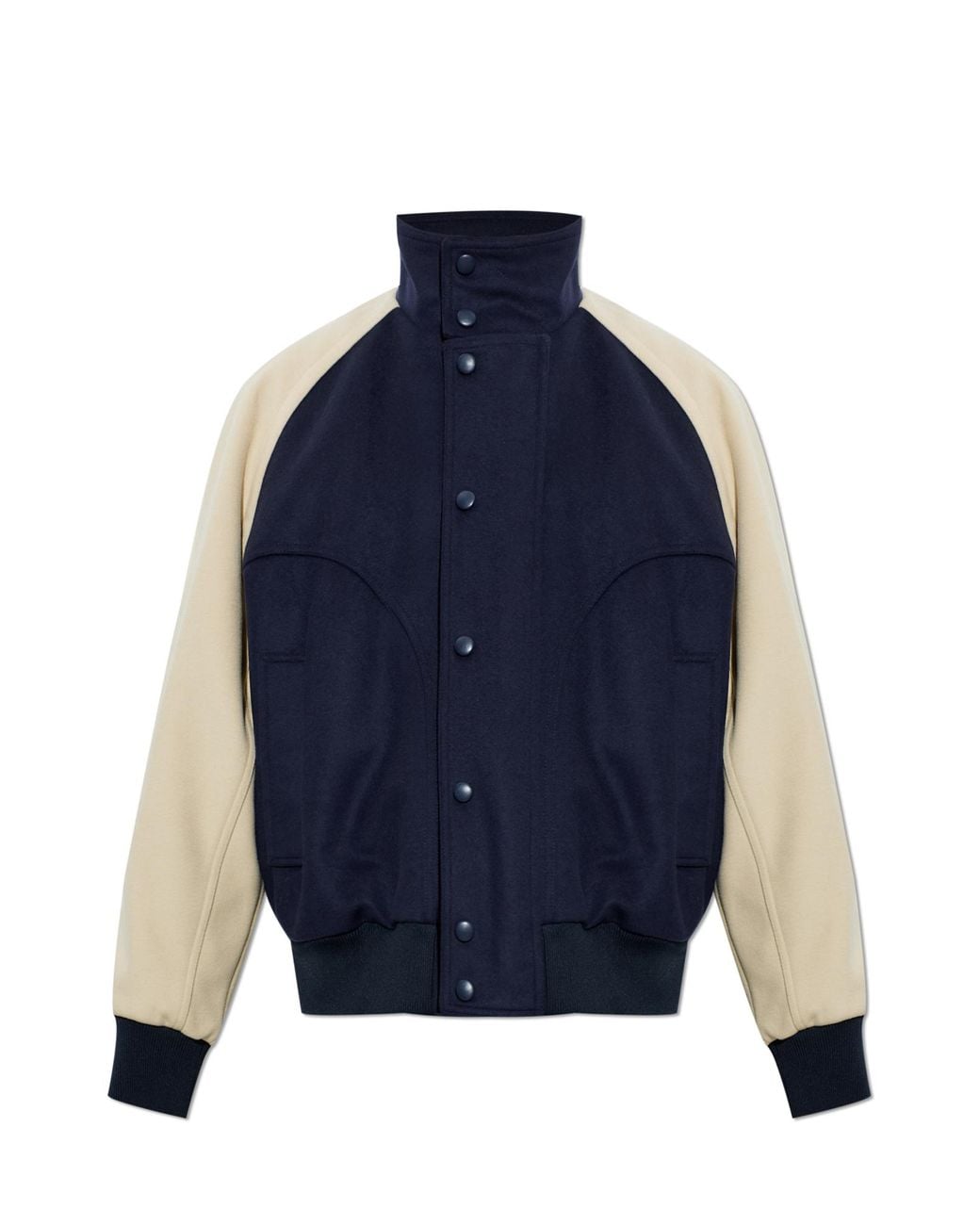 Balmain Blue Wool Bomber Jacket for men