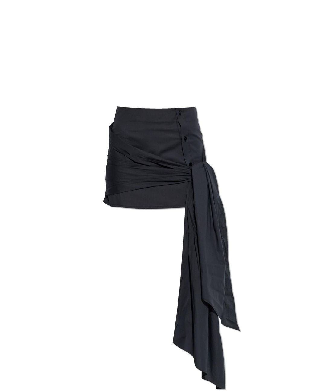 The Attico Black Skirt With A Shirt Motif