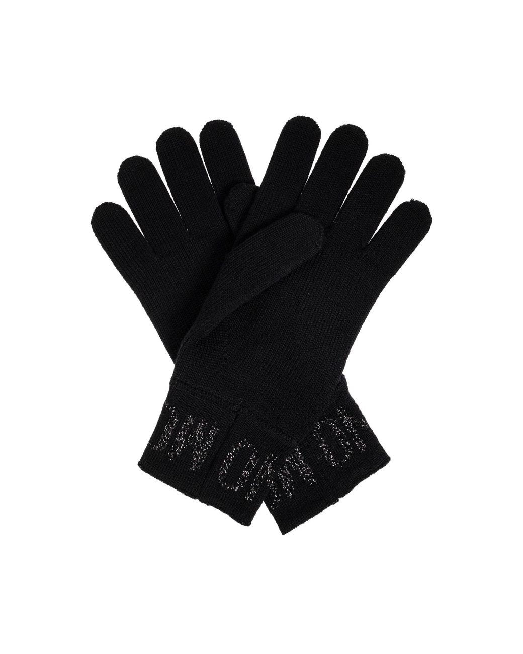 Moschino Black Gloves With Logo