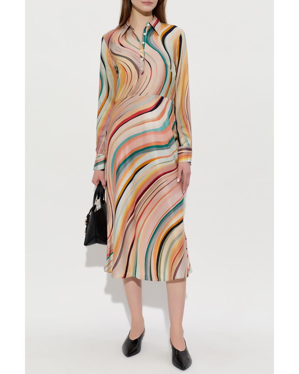 Paul Smith White Dress With Stripe Pattern