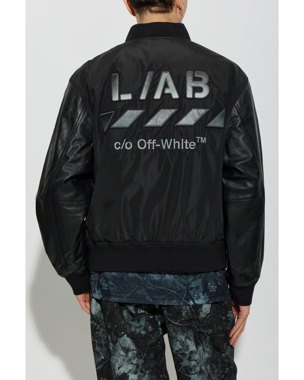 LAB C.O. OFF WHITE Black 'Bomber' Jacket for men