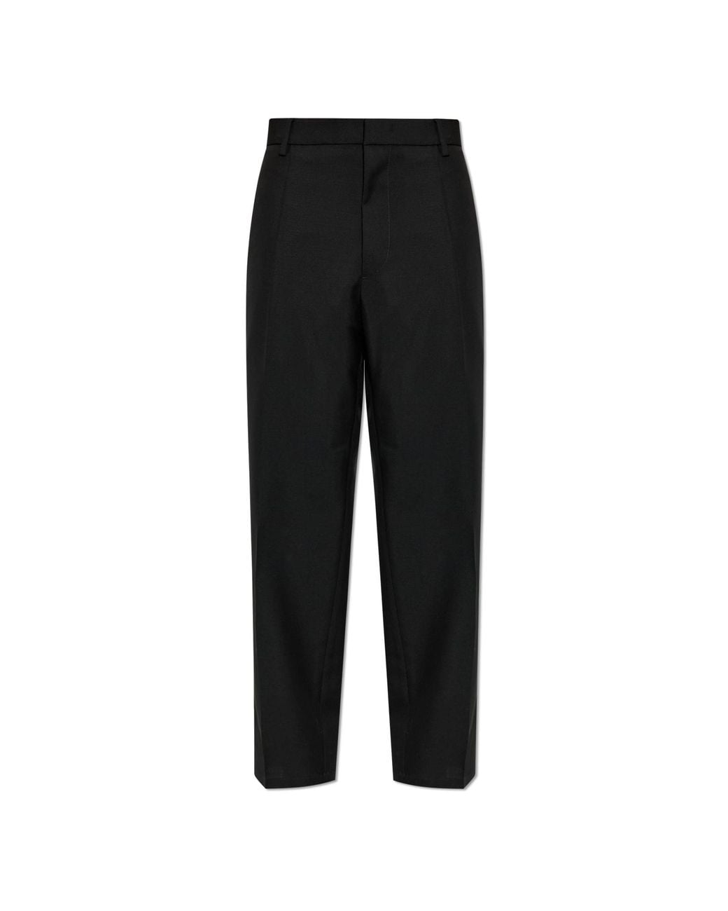 Jil Sander Black Wool Canvas Trousers for men