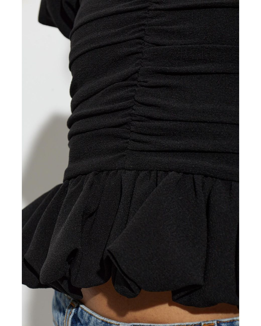 ROTATE BIRGER CHRISTENSEN Black Draped Top