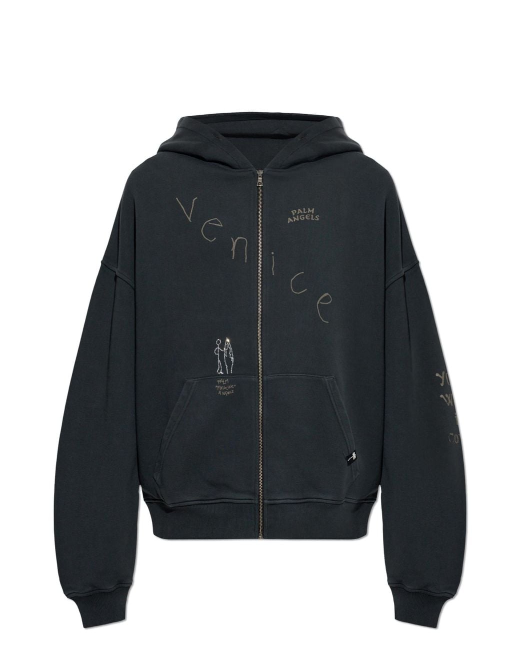 Palm Angels Black Sweatshirt With Logo for men