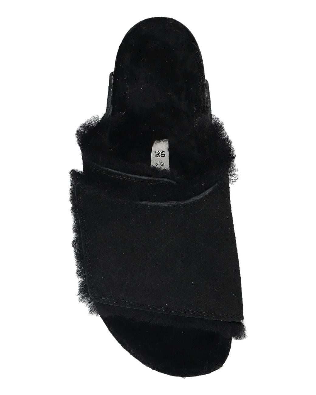 Birkenstock Black 'Solana Shearling' Slides for men