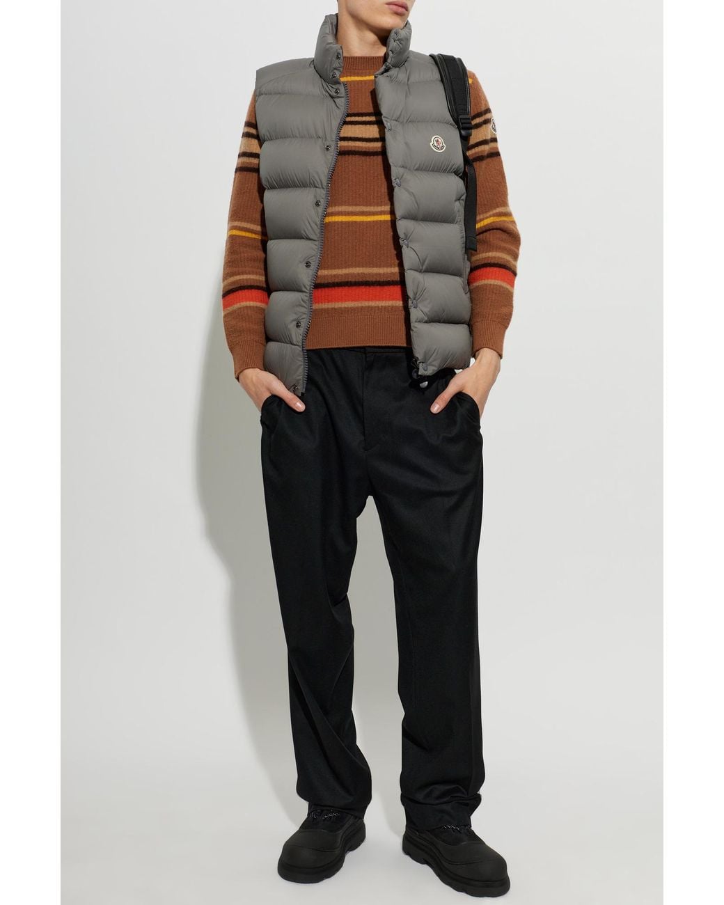Moncler Gray Quilted Gilet 'Tibb' for men