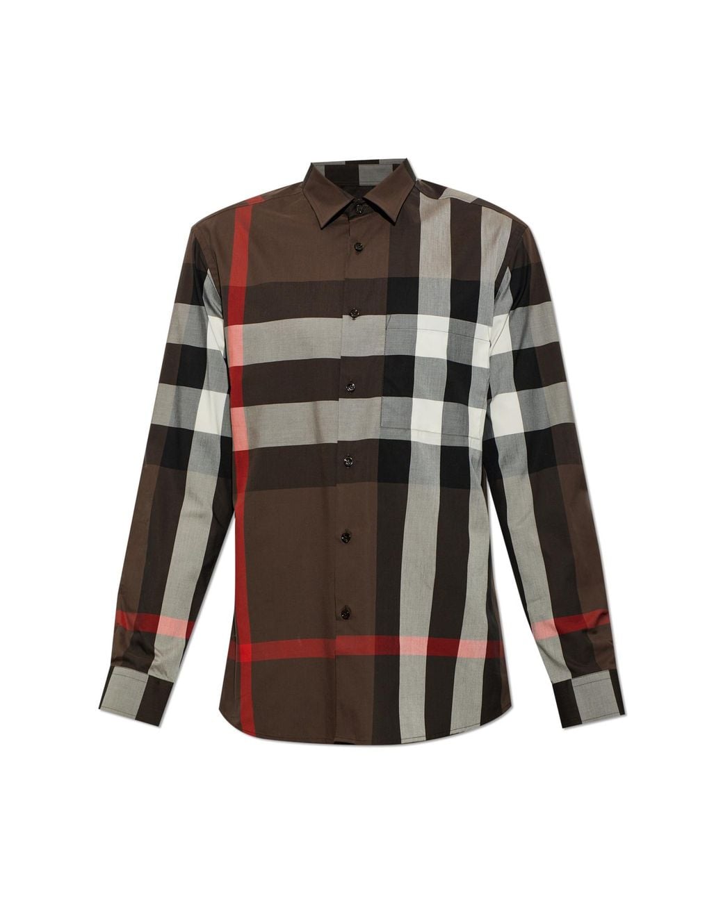 Burberry Black Cotton Checked Shirt for men