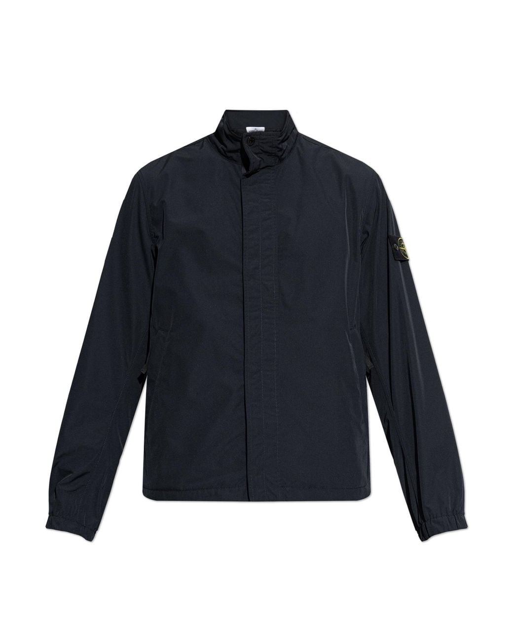 Stone Island Blue Lightweight Jacket With A Stand-Up Collar for men