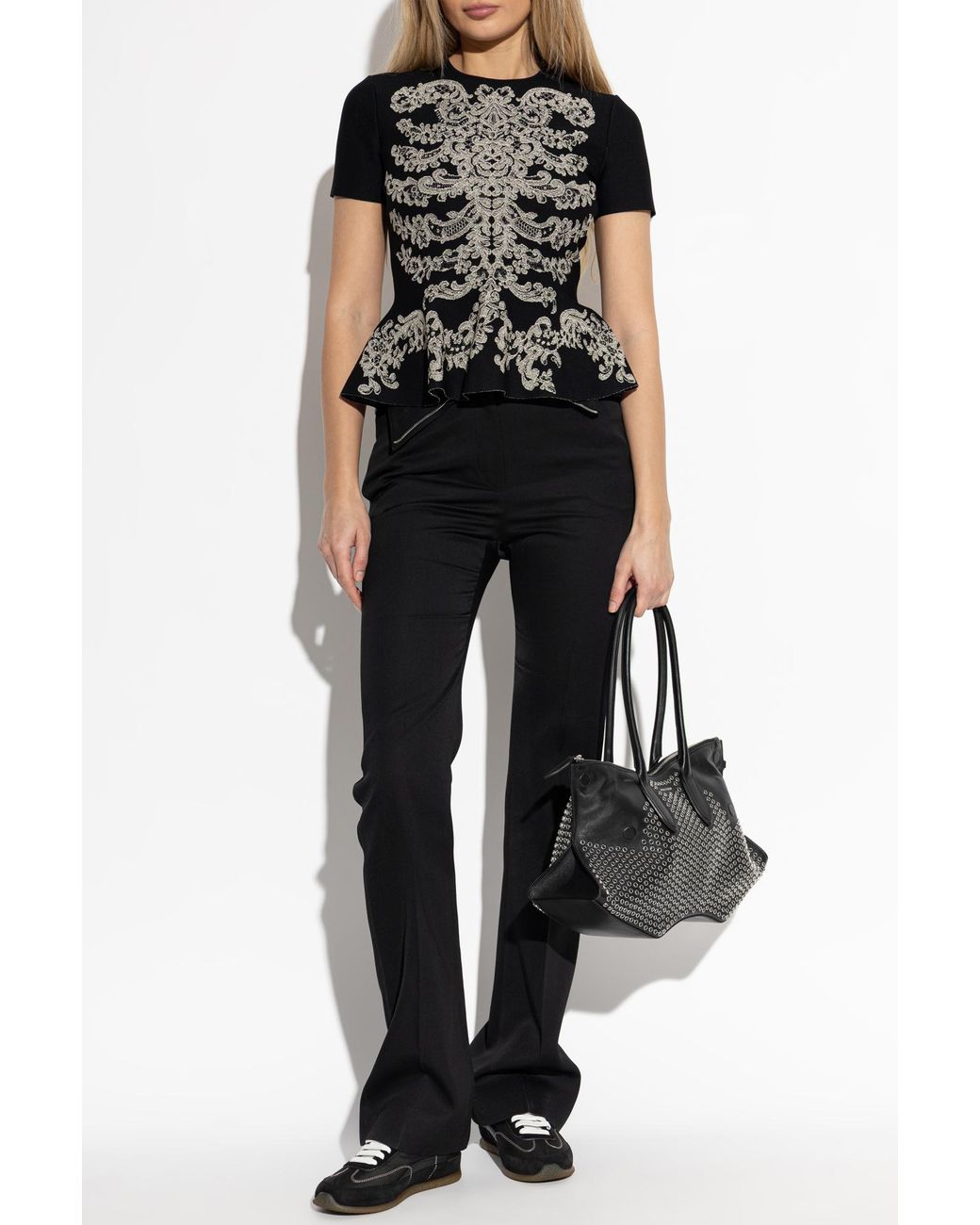 McQueen Black Top With Lurex Thread