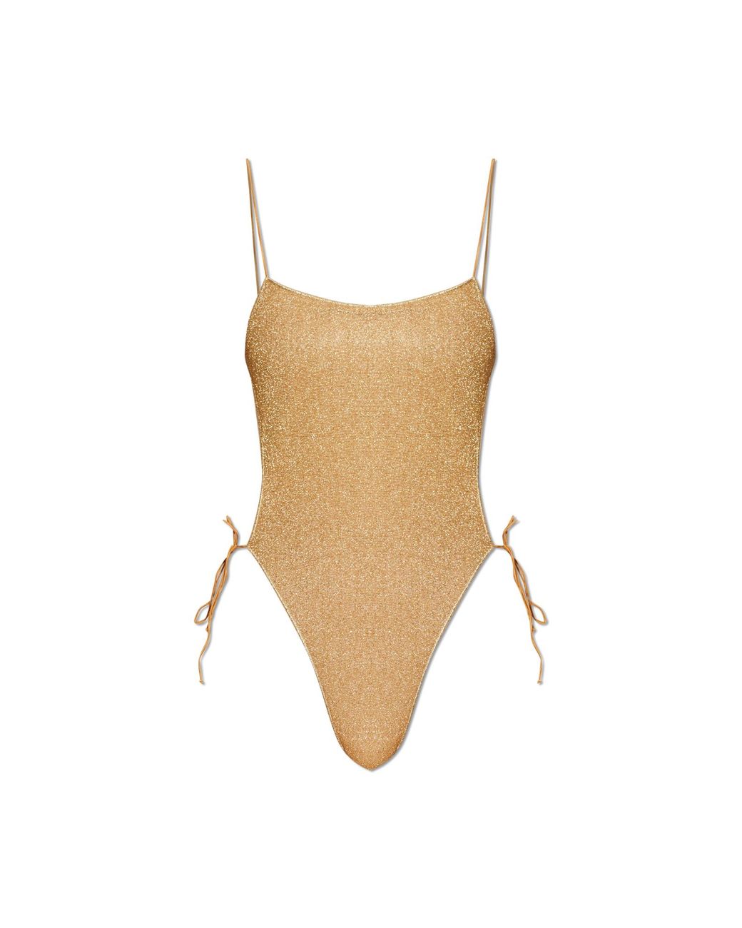 Oseree White One-Piece Swimsuit With Lurex Thread