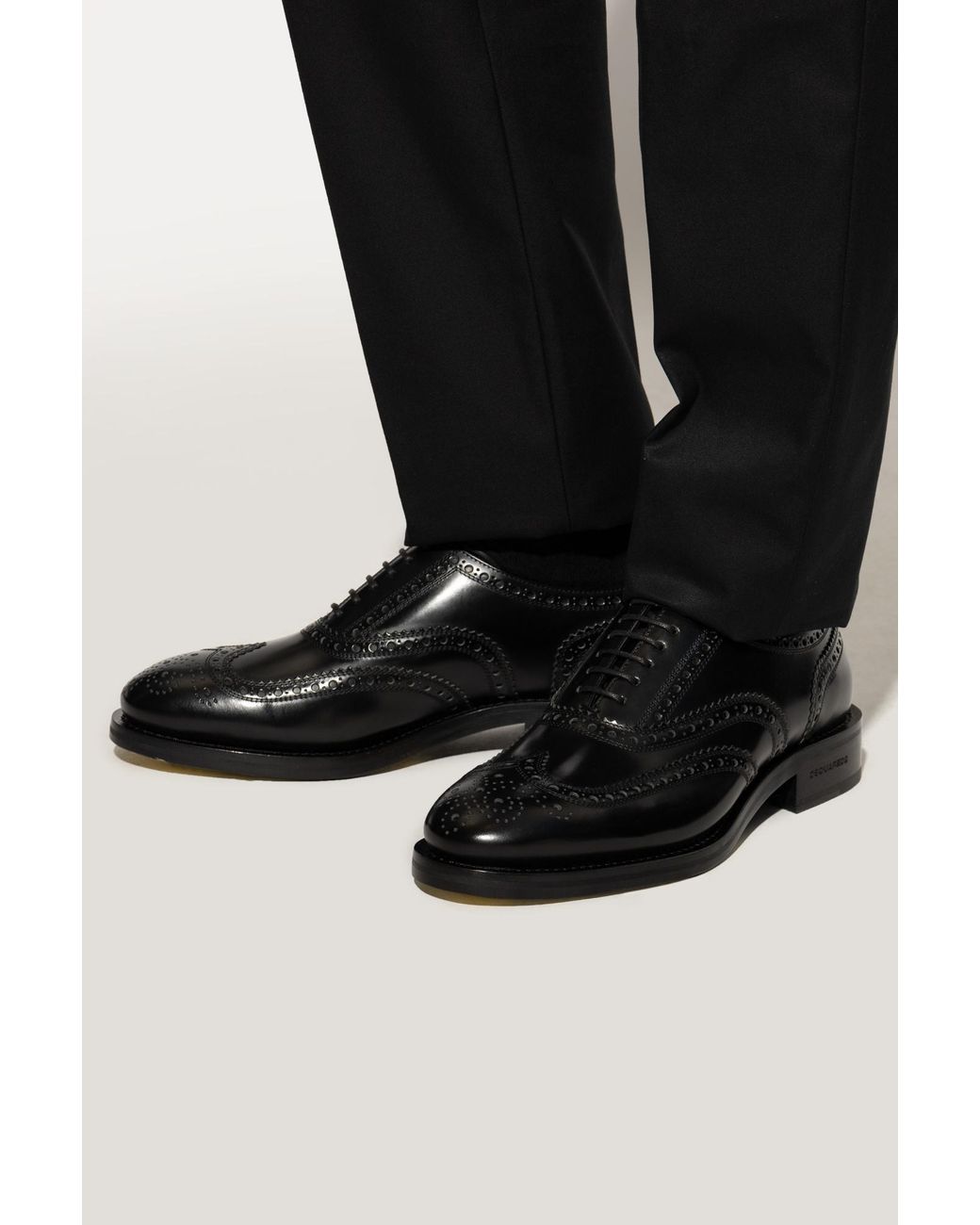 DSquared² Black Leather Shoes for men