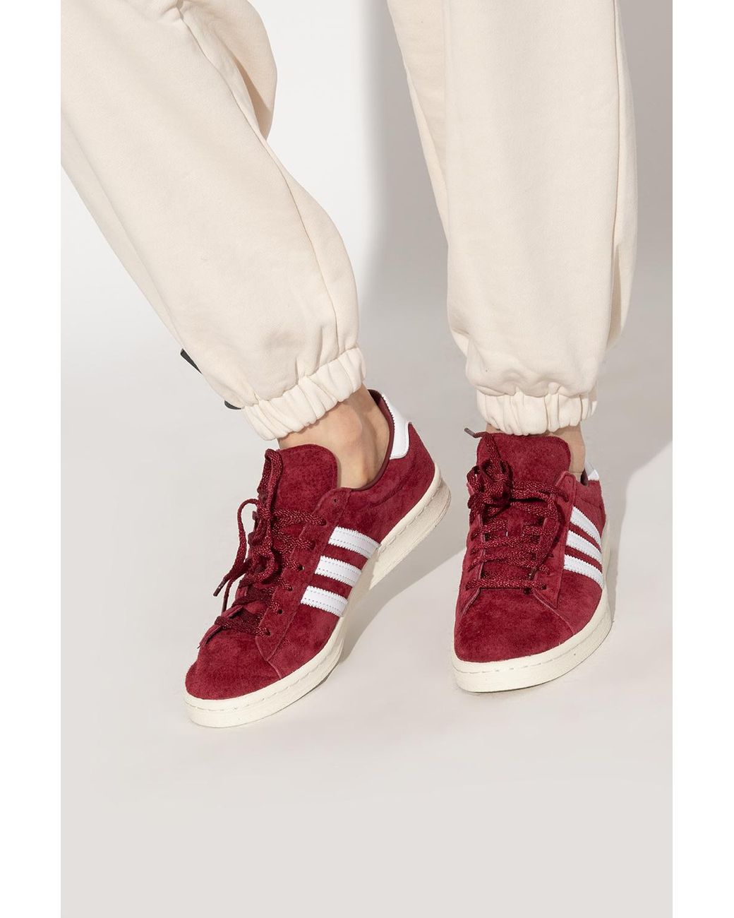 adidas Originals Leather 'campus 80' Sneakers in Red | Lyst