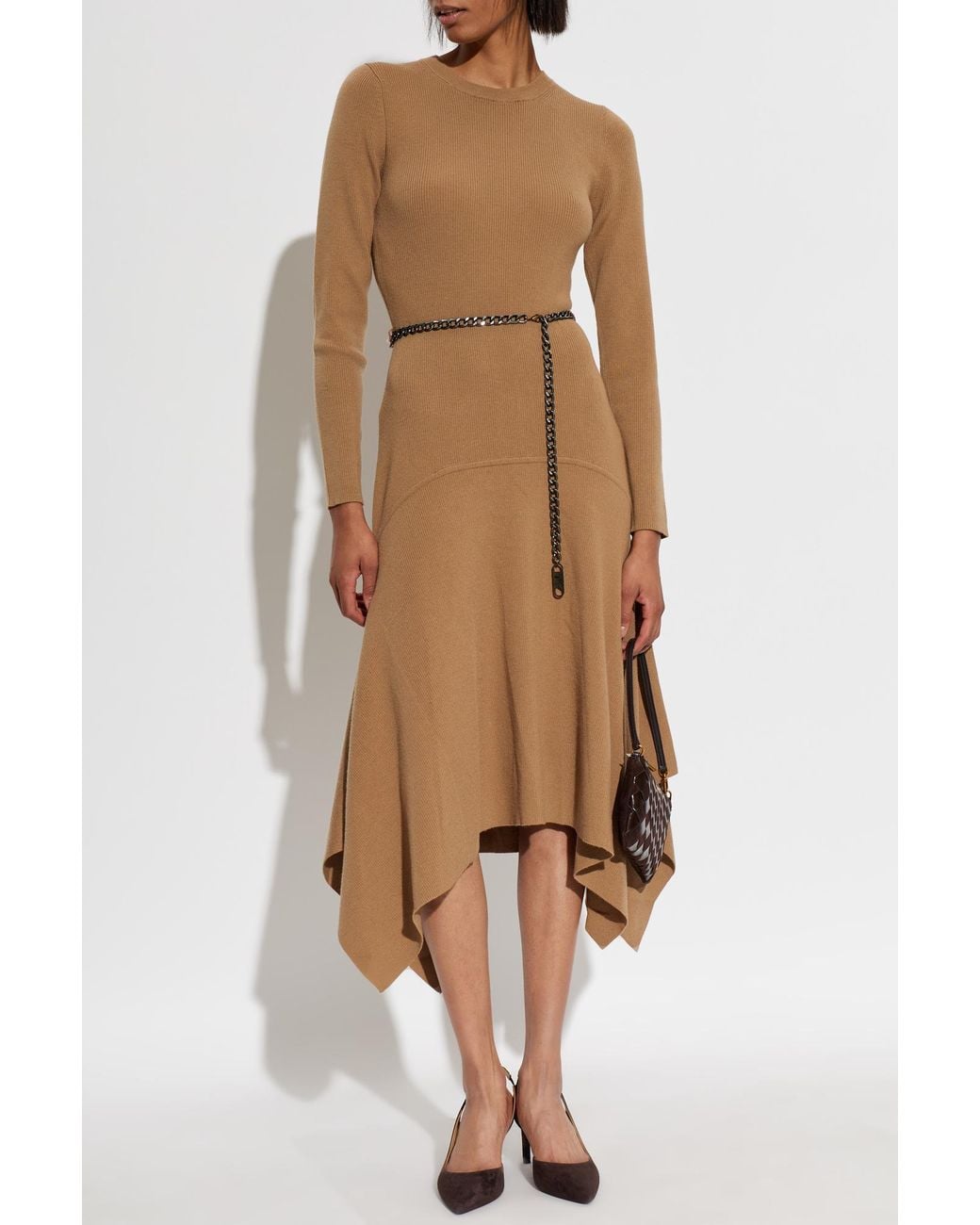 MICHAEL Michael Kors Natural Wool Dress With An Asymmetrical Cut