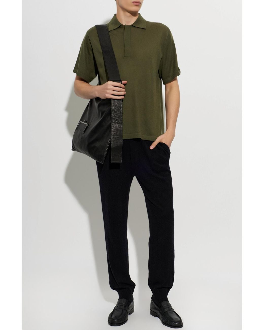 Lisa Yang Green Cashmere Polo 'Carter' for men
