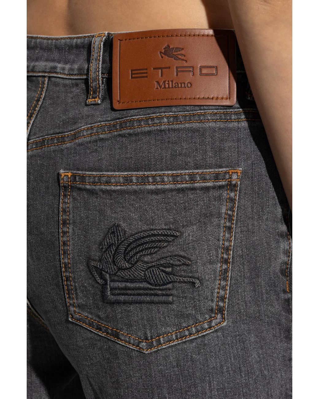 Etro Black Jeans With Logo