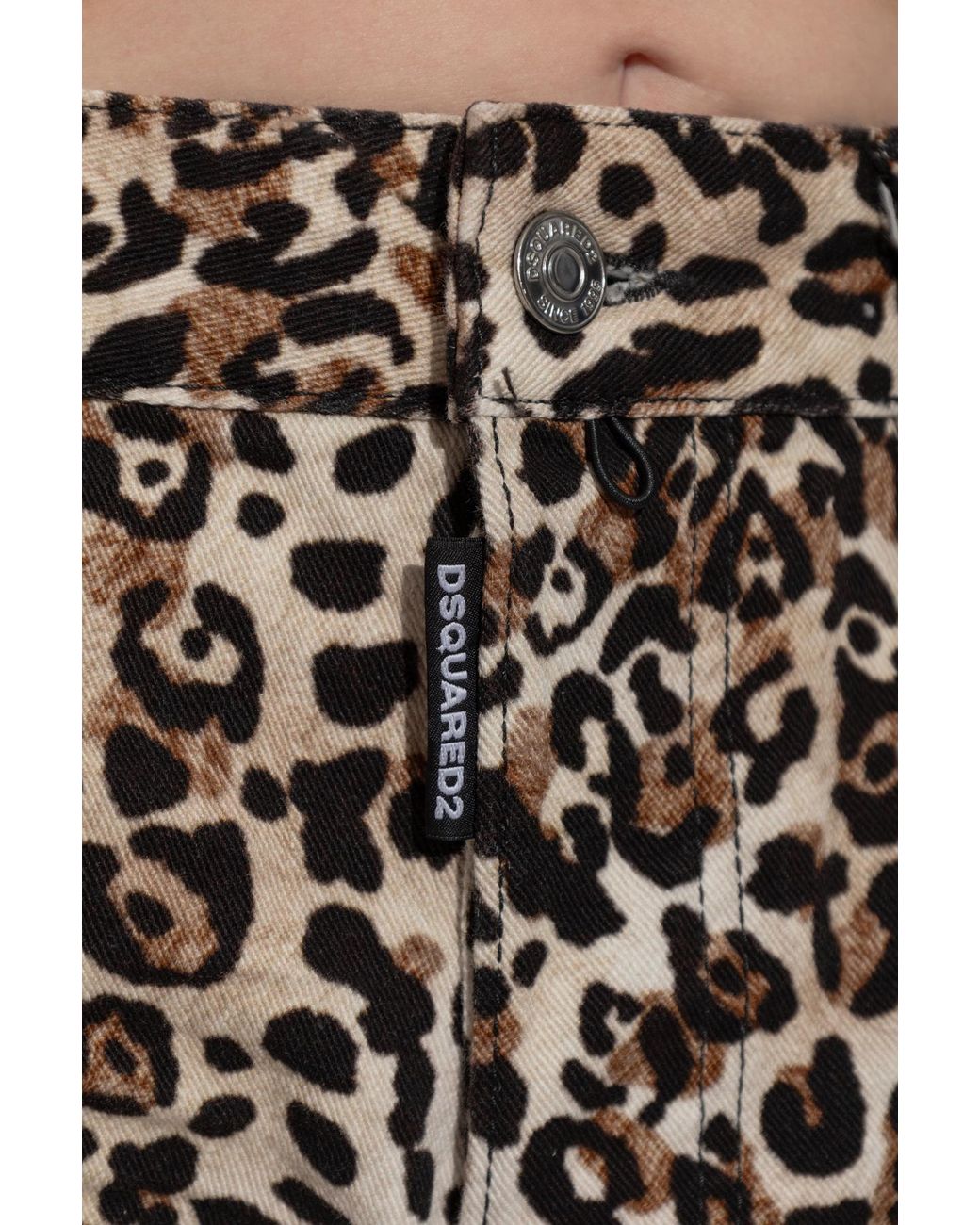 DSquared² Brown Animal Print Trousers