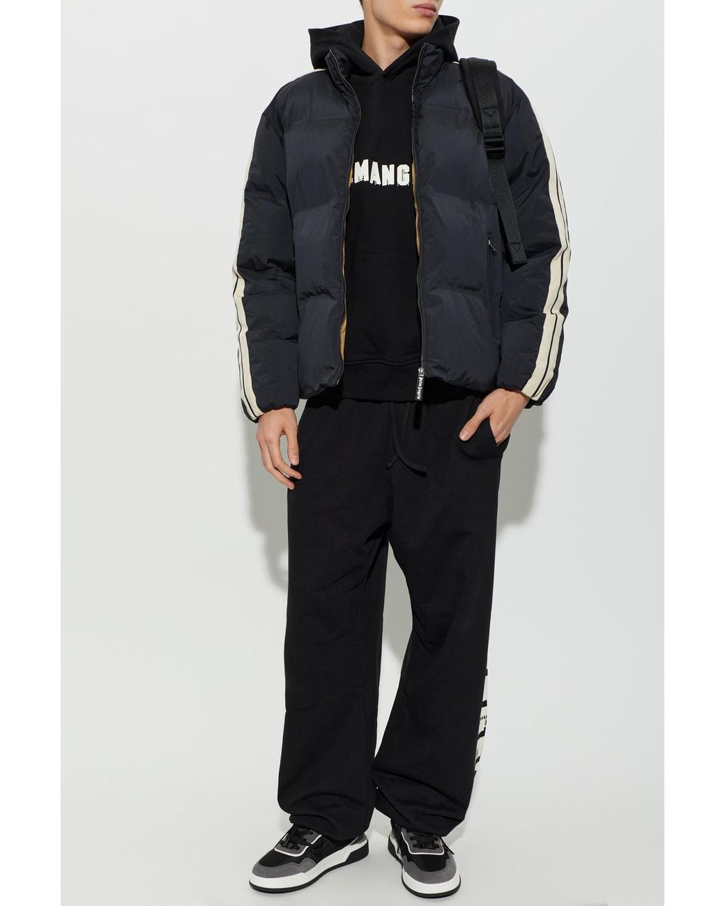 Palm Angels Blue Insulated Jacket With A Stand-Up Collar for men