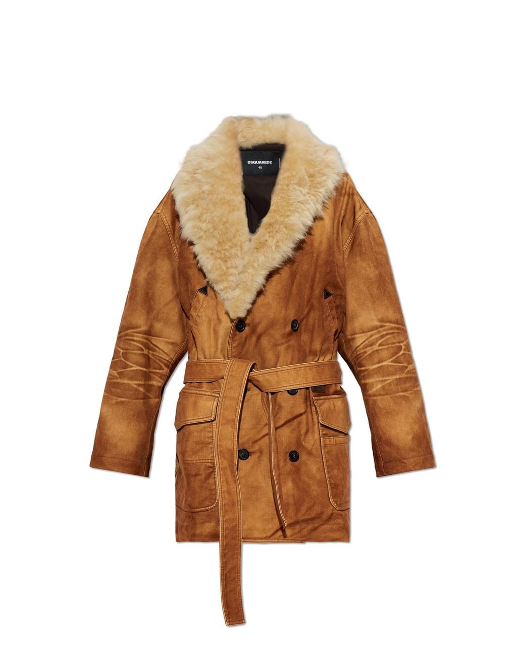 DSquared² Brown Belted Coat