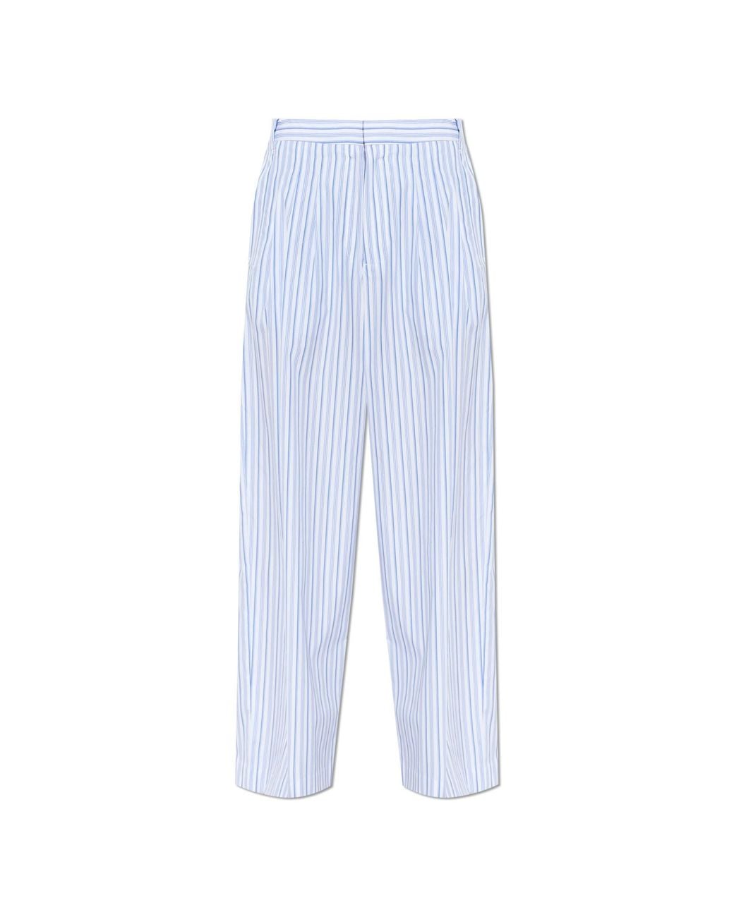 Rag & Bone Blue Cotton Trousers With A Striped Pattern