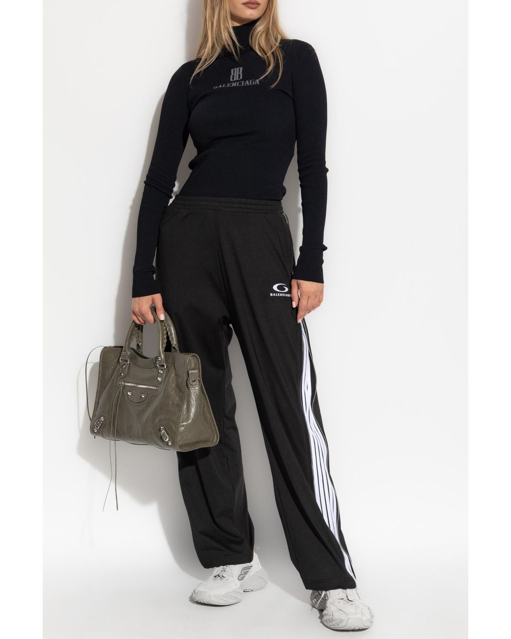 Balenciaga Black Turtleneck With Logo