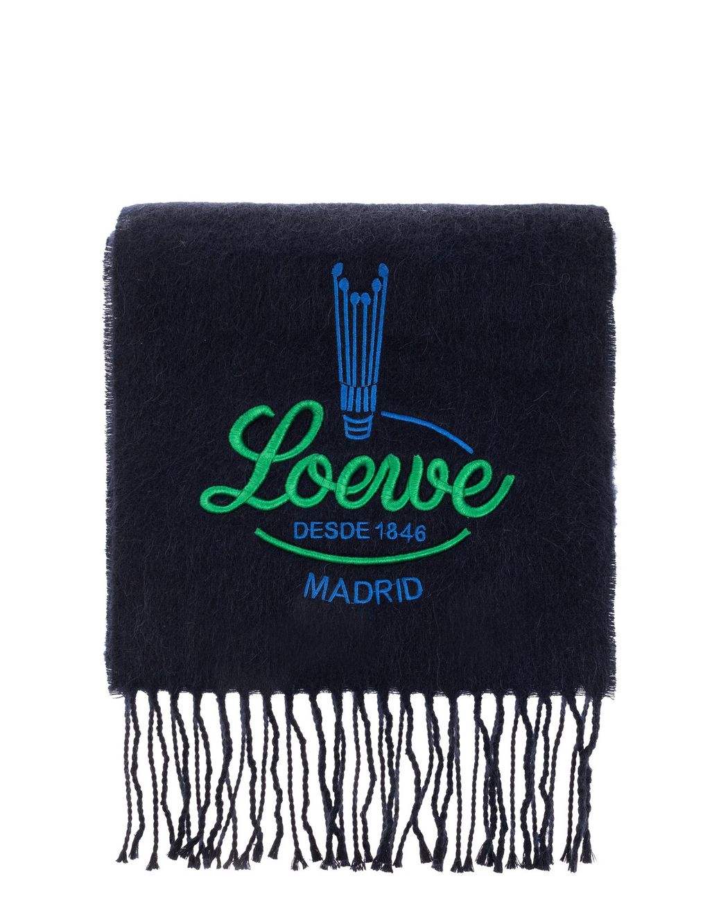 Loewe Blue Scarf With Embroidered Logo