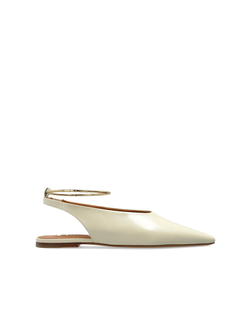 Jil Sander White Leather Ballet Flats