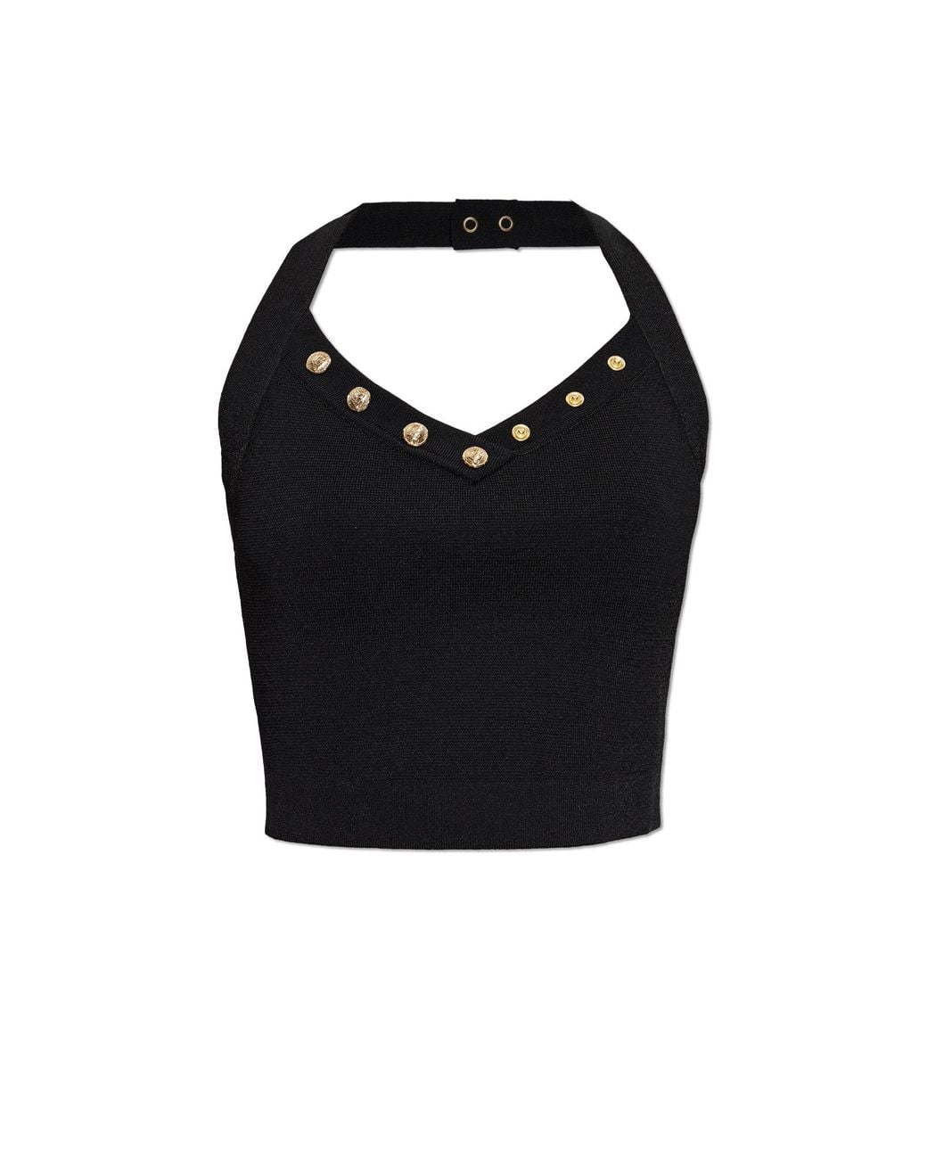 Balmain Black Short Sleeveless Top