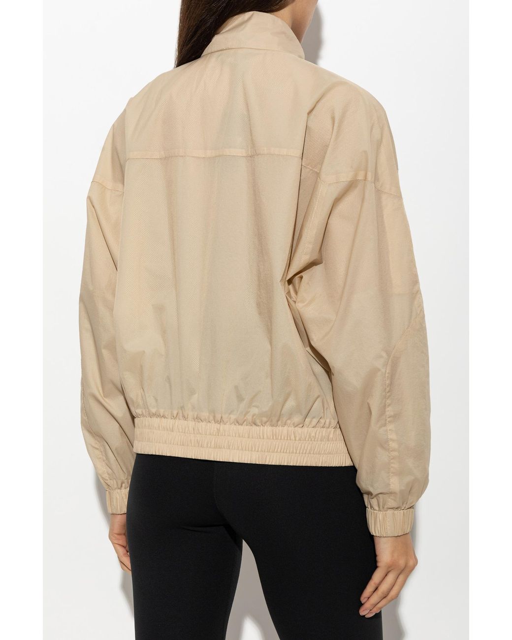 EA7 Natural Lightweight Jacket With A Stand-Up Collar