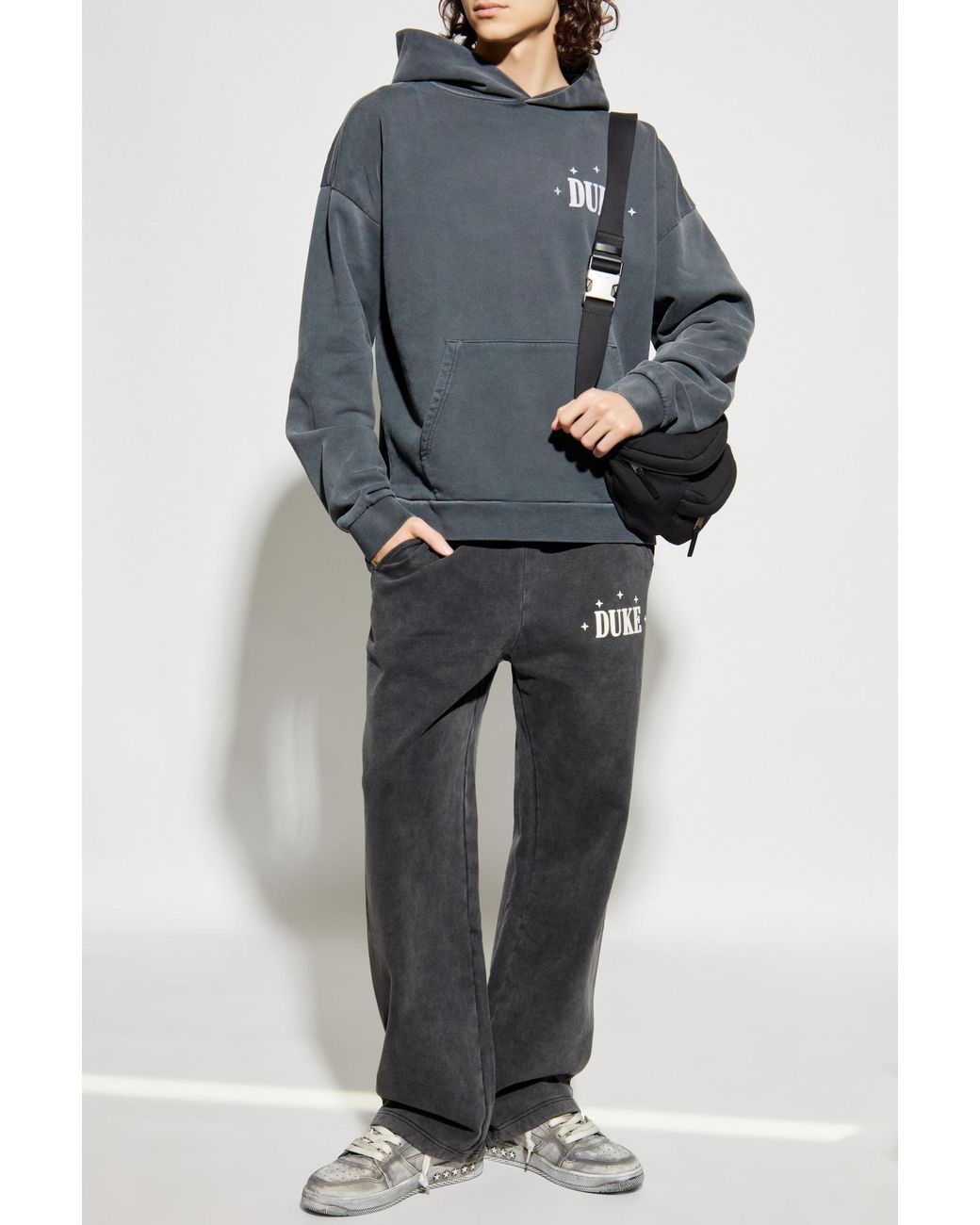 Duke & Dexter Black Sweatpants With Logo for men