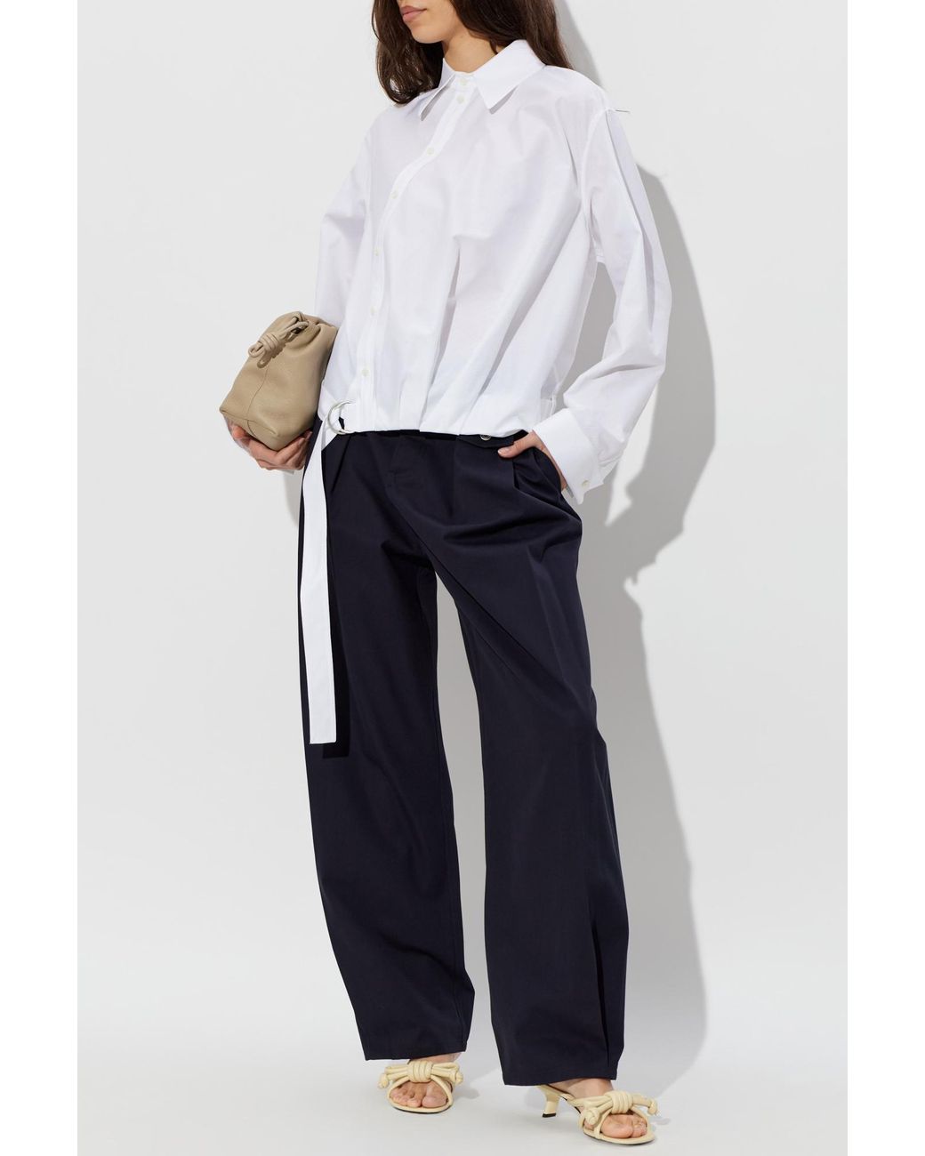Loewe White Shirt With A Decorative Stripe