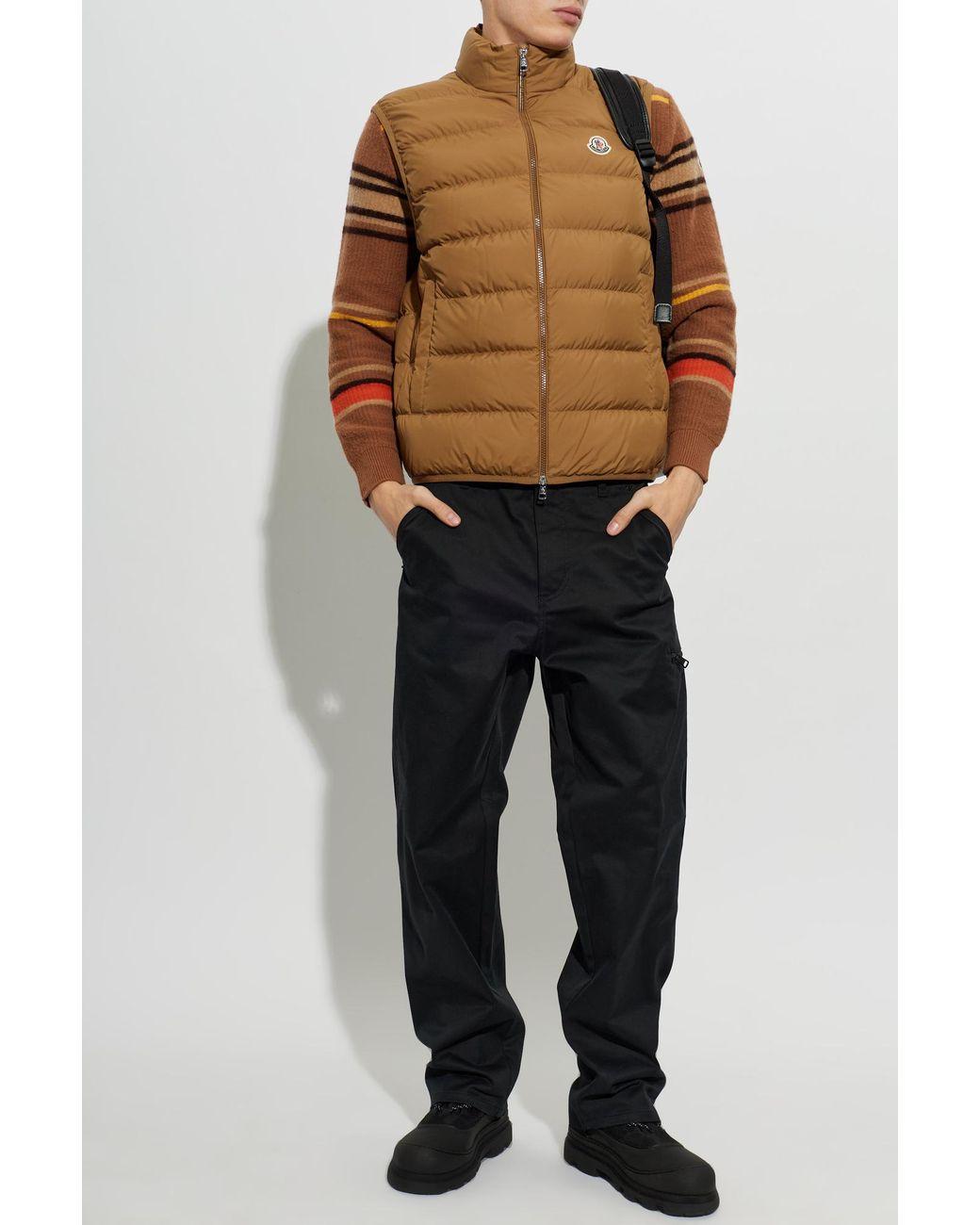 Moncler Brown Quilted Vest 'Contrin' for men