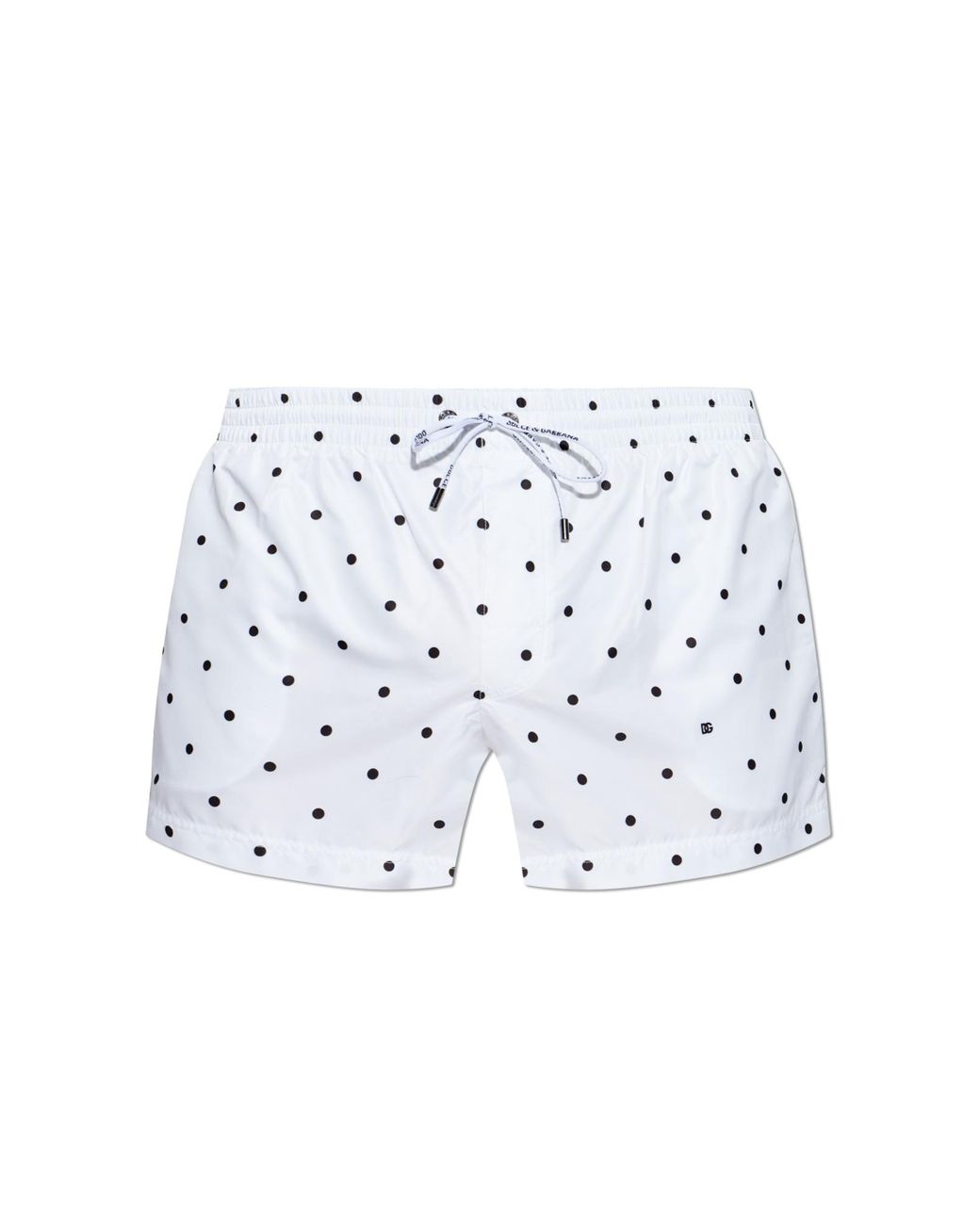 Dolce & Gabbana White Swim Shorts With Logo for men