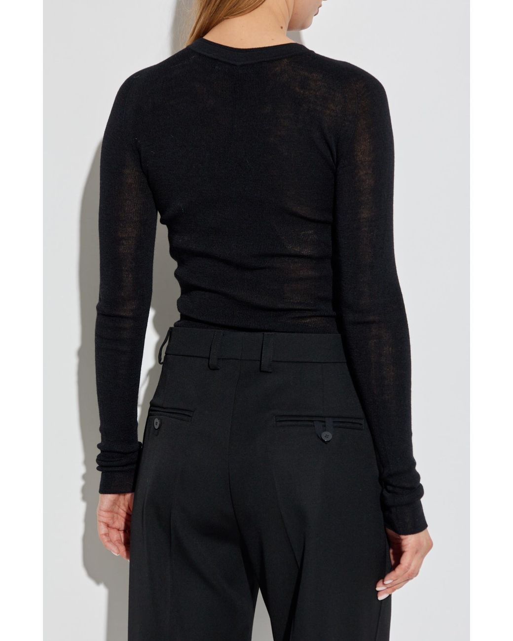 Versace Black Fitted Cut Top