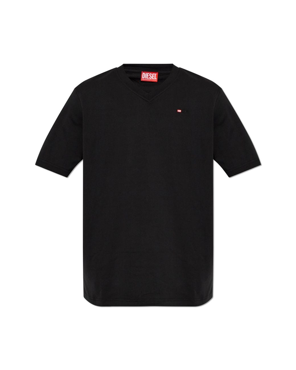 DIESEL Black T-Shirt 'T-Adjust-V-Microdiv' for men