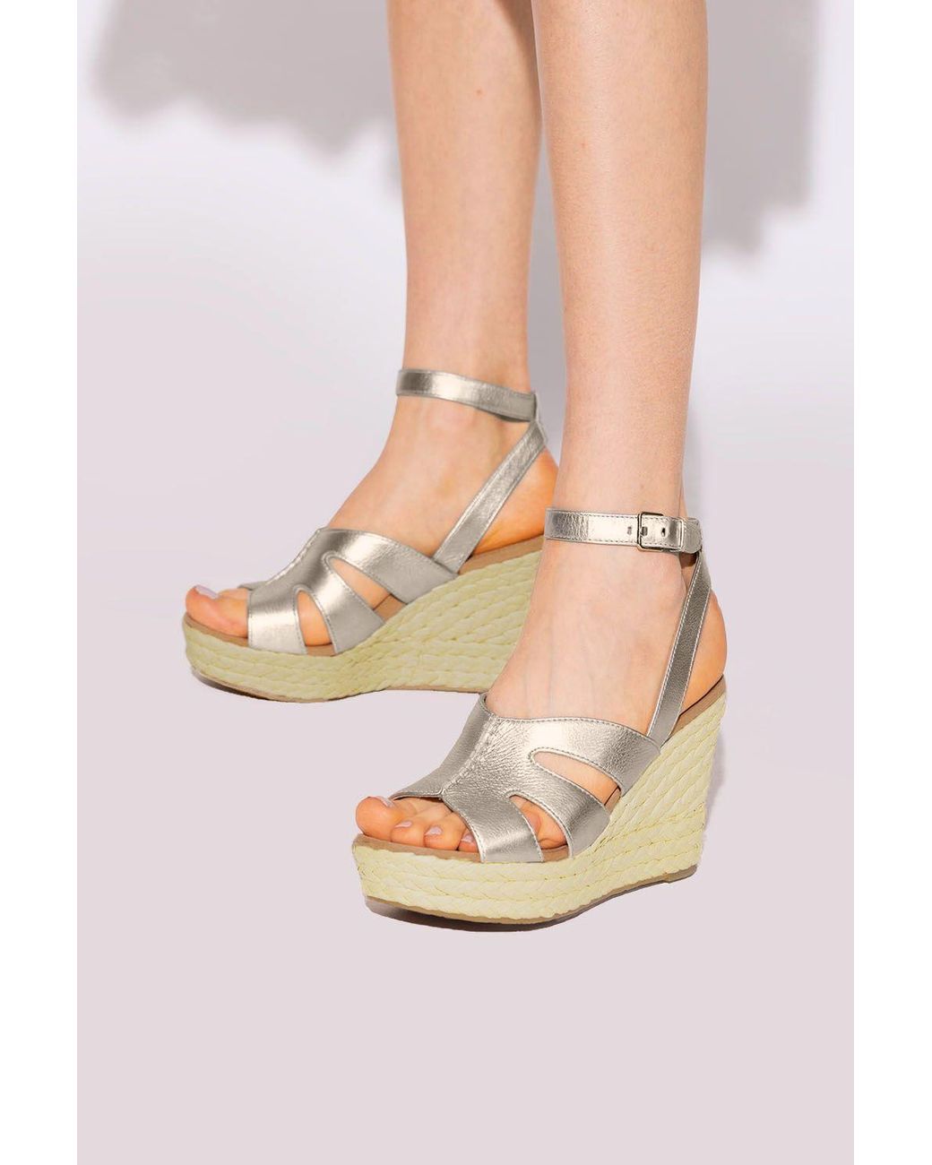 UGG Gold careena Wedge Sandals in Natural Lyst