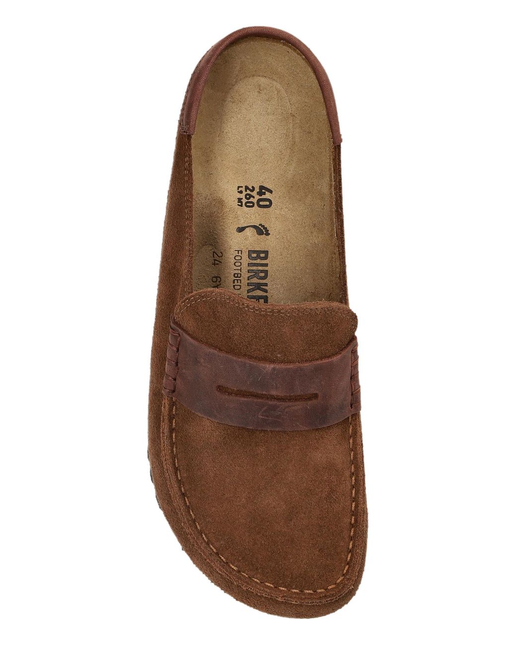 Birkenstock Brown 'Naples Wrapped Double Stitch' Slides for men