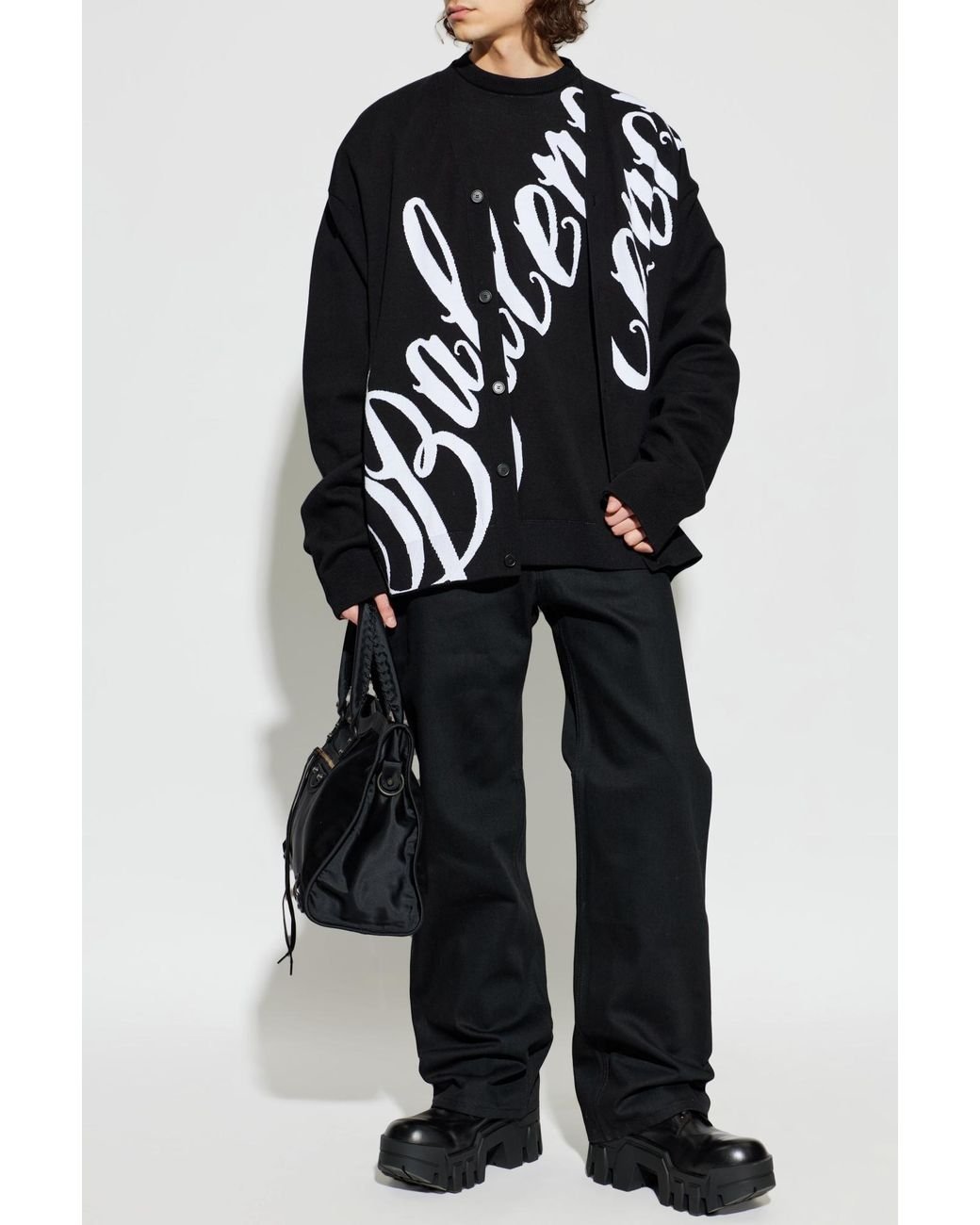 Balenciaga Black Wide-Leg Jeans for men